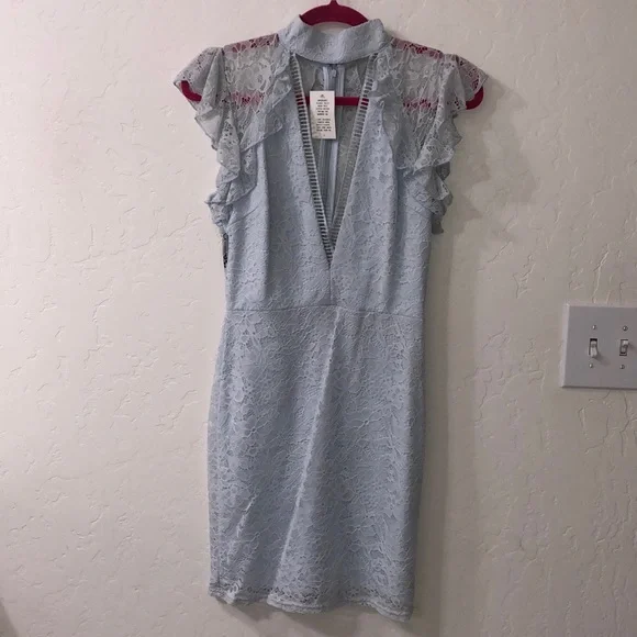 Missguided Dresses | Missguided Baby Blue Lace Dress Size 6 | Color: Blue | Size: 6 | Jacqperk's Closet